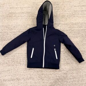 Jacadi Navy Raincoat with White Accents